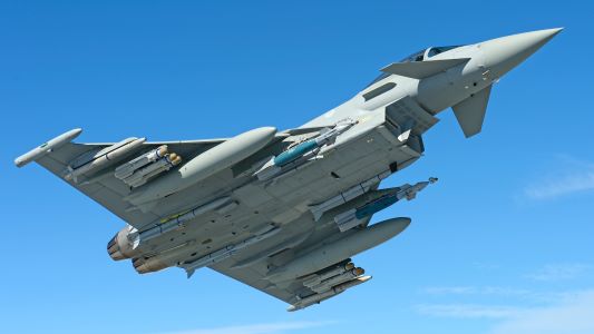 A Eurofighter Typhoon airborne