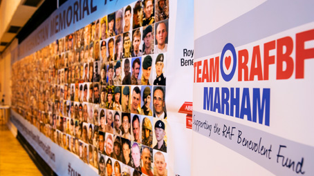 The RAF Marham Memorial Wall of fallen service personnel