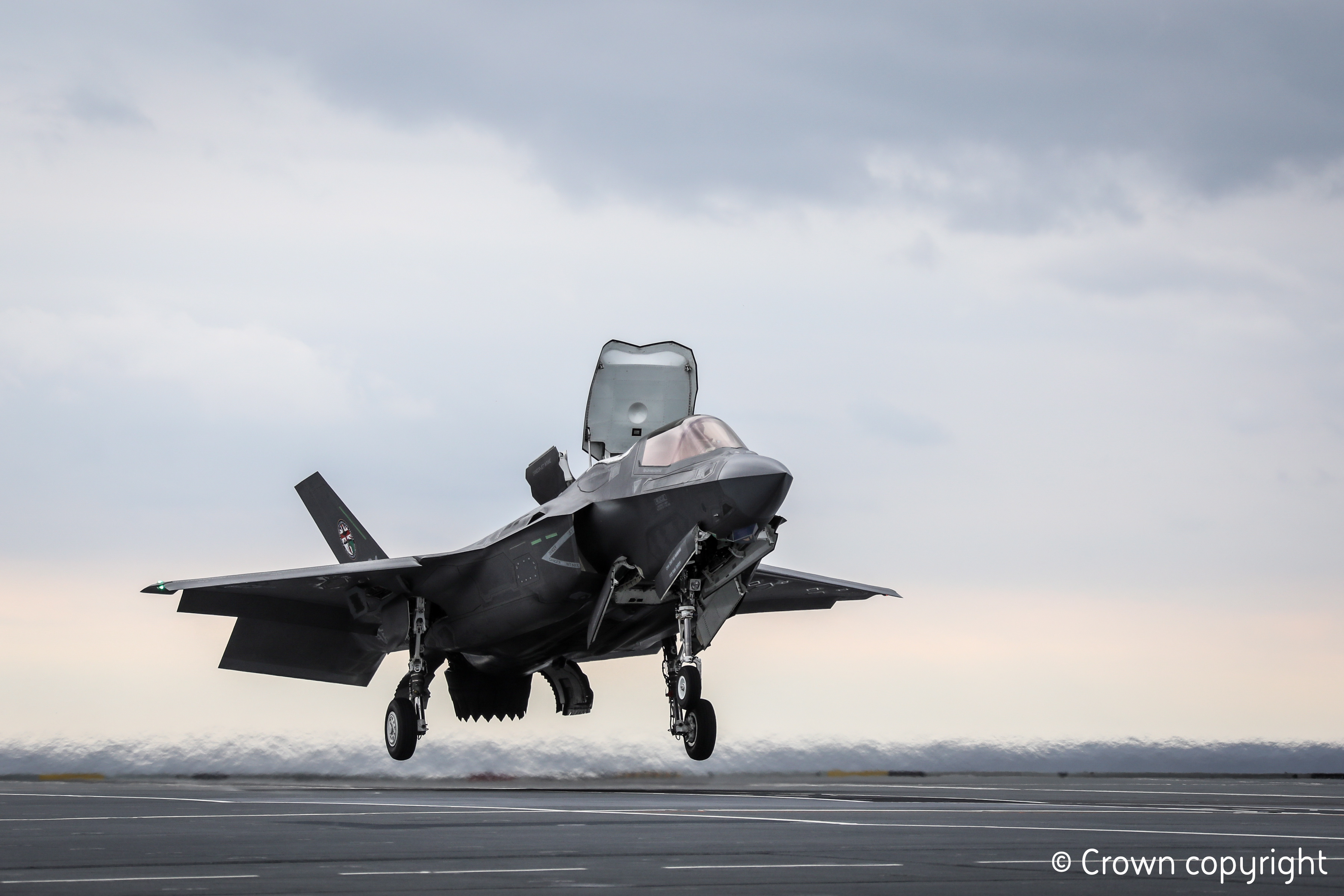 Image shows F-35 landing on-board HMS Queen Elizabeth, taken during flight trials October 2018  