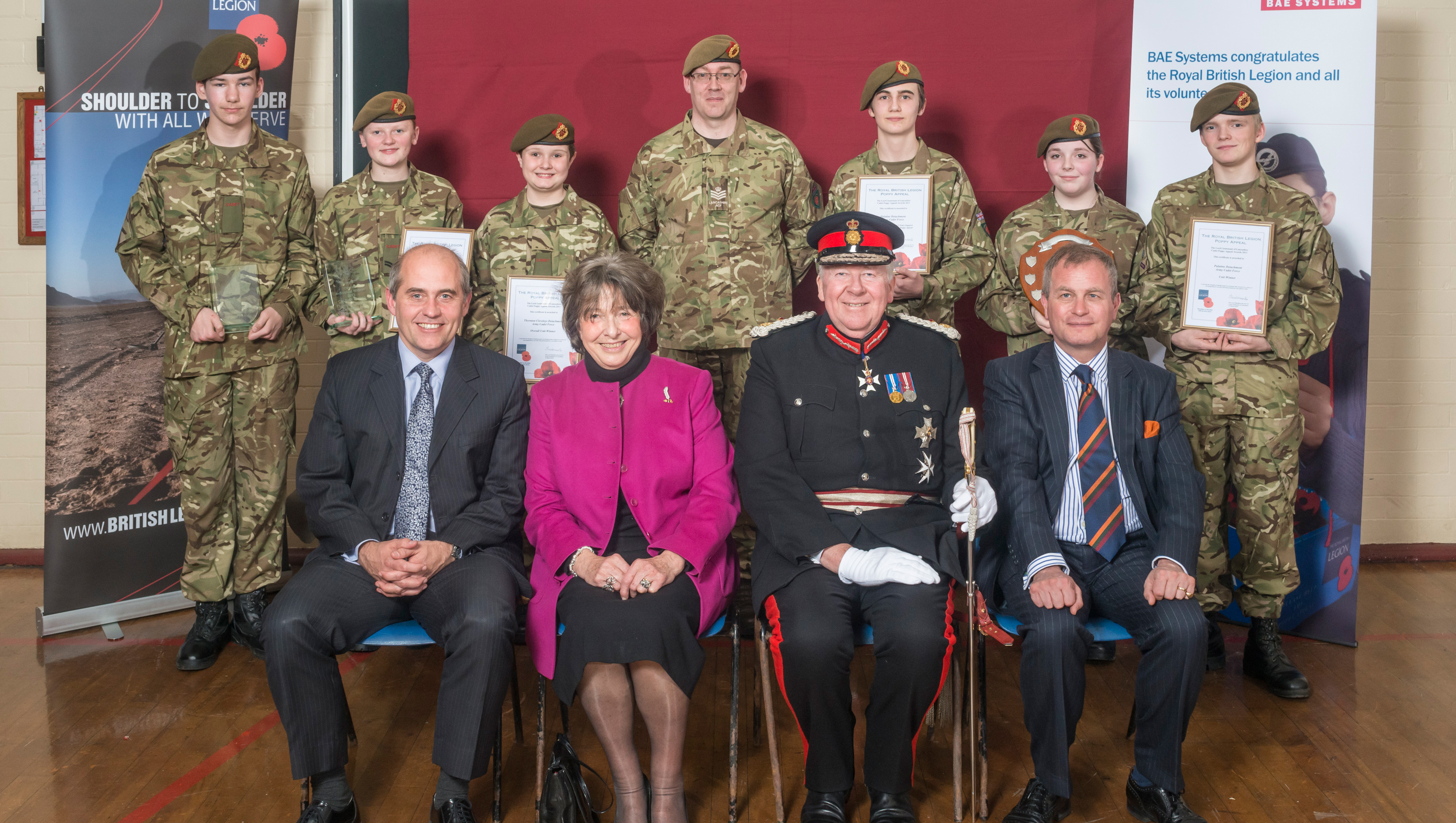 Cadets receive their certificates from the Lord Lieutenant of Lancashire
