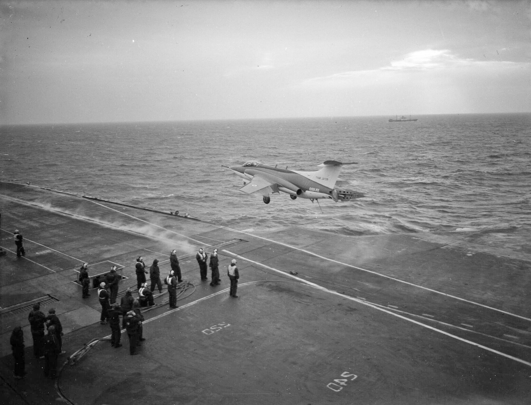 Blackburn Buccaneer taking off from HMS Victorious, January 1960. Neg BAL 14609.