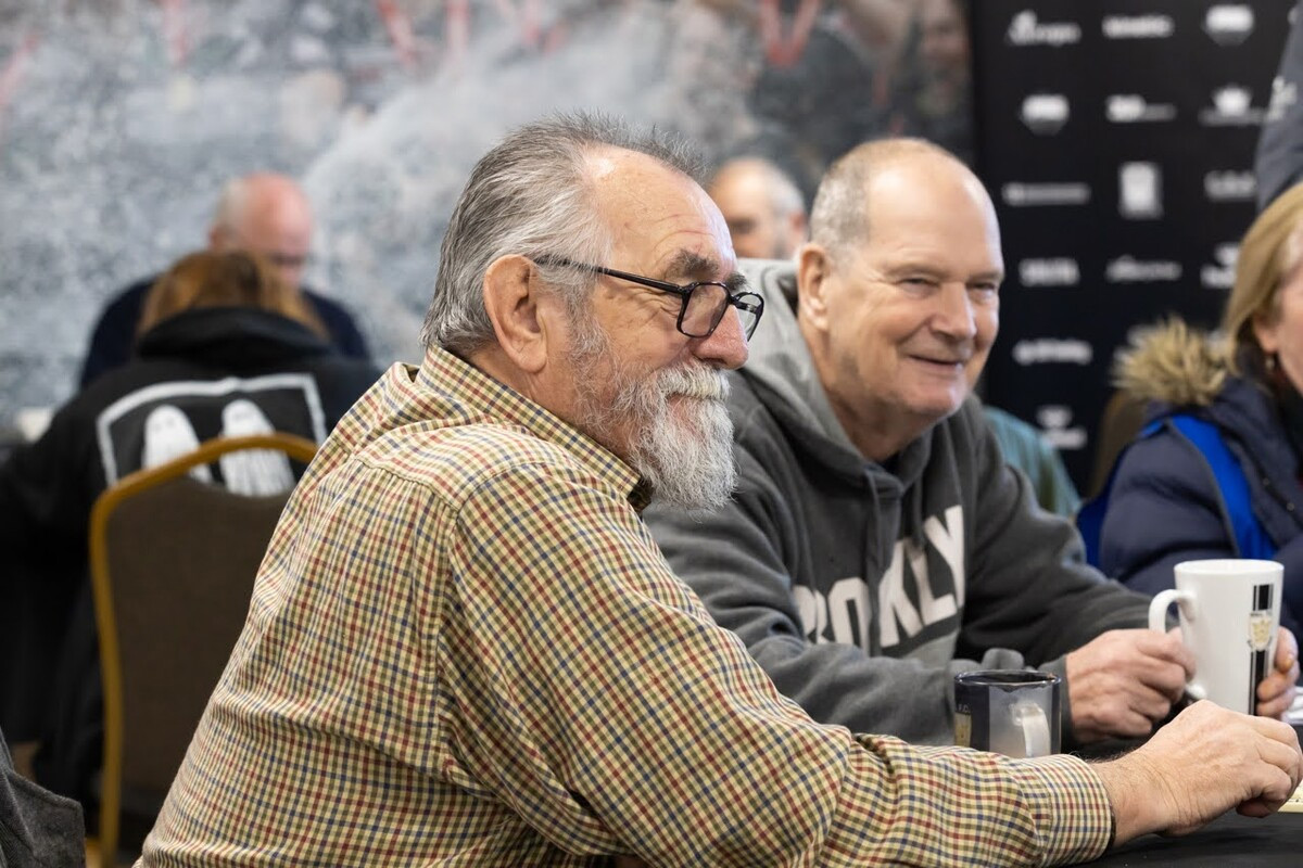People drinking coffee in the Hull 4 Heroes centre