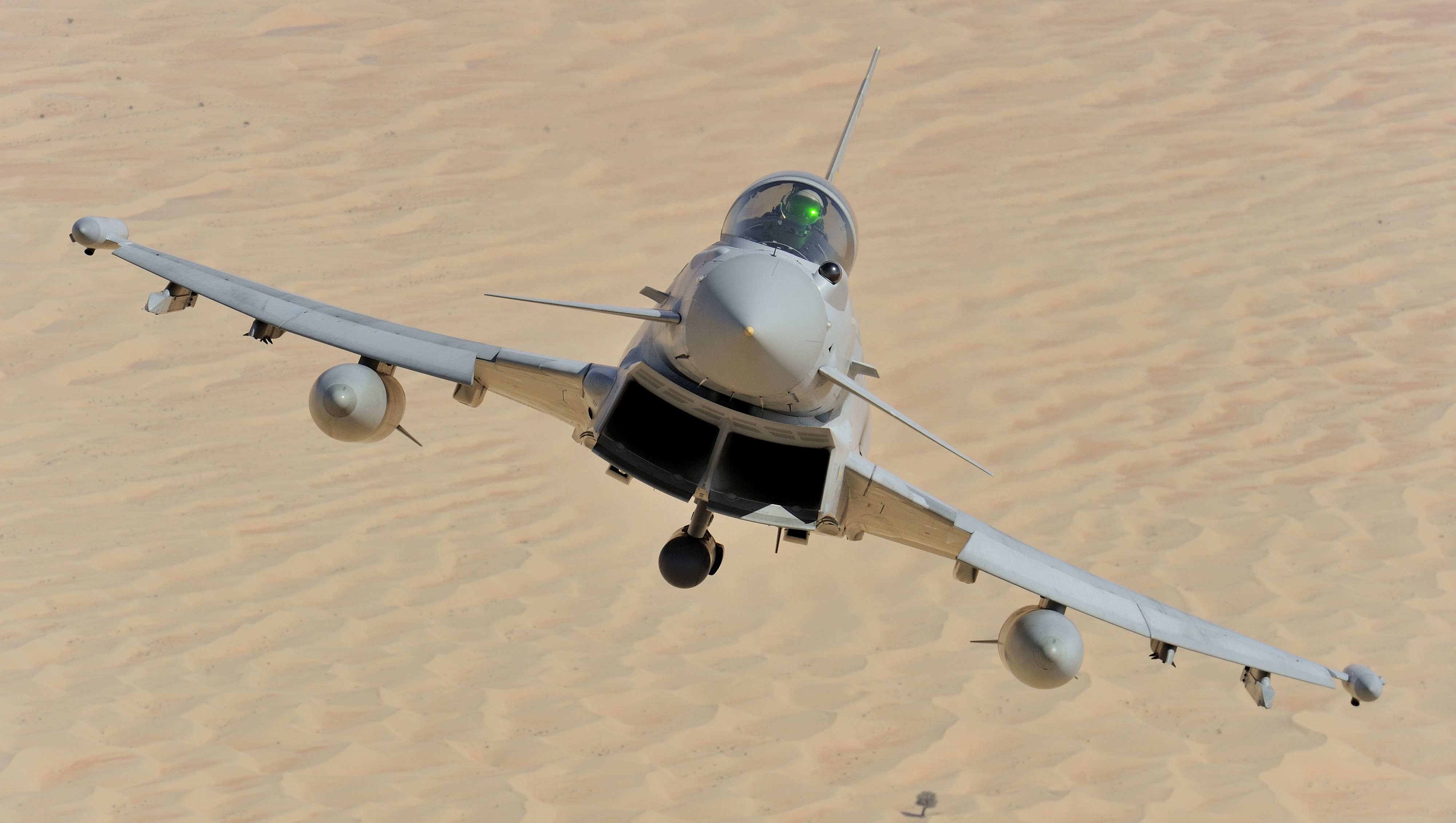 Eurofighter Typhoon in flight over United Arab Emirates.