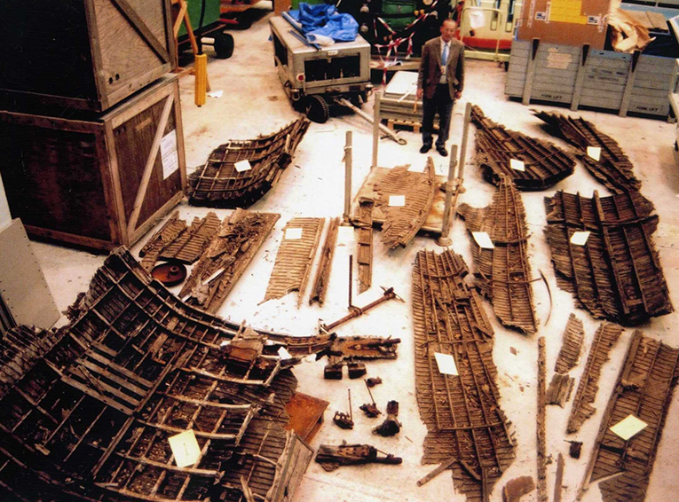 Remains of a flying boat recovered by BAE Systems at Warton