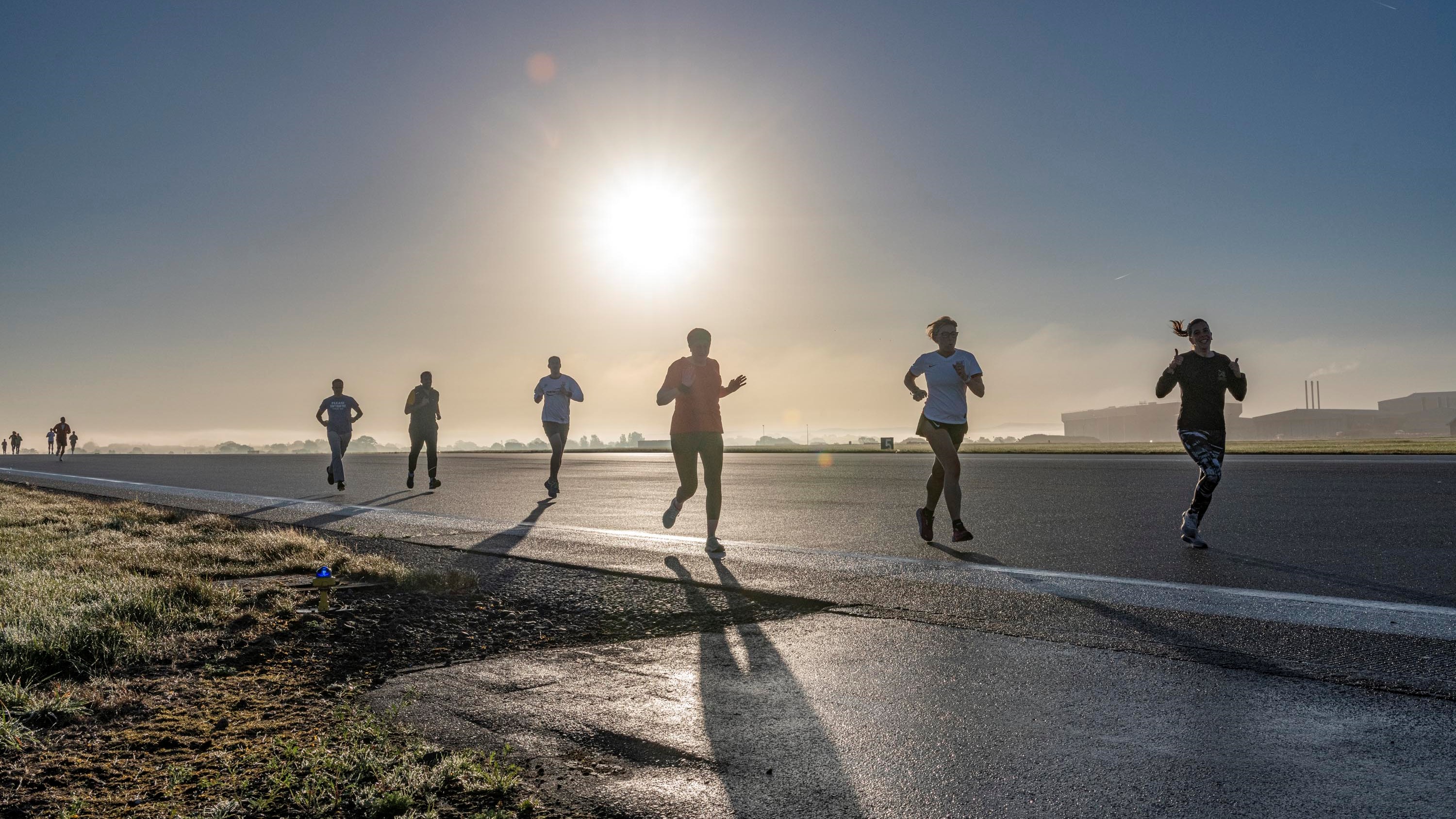 BAE Systems Air employees on the runway mile