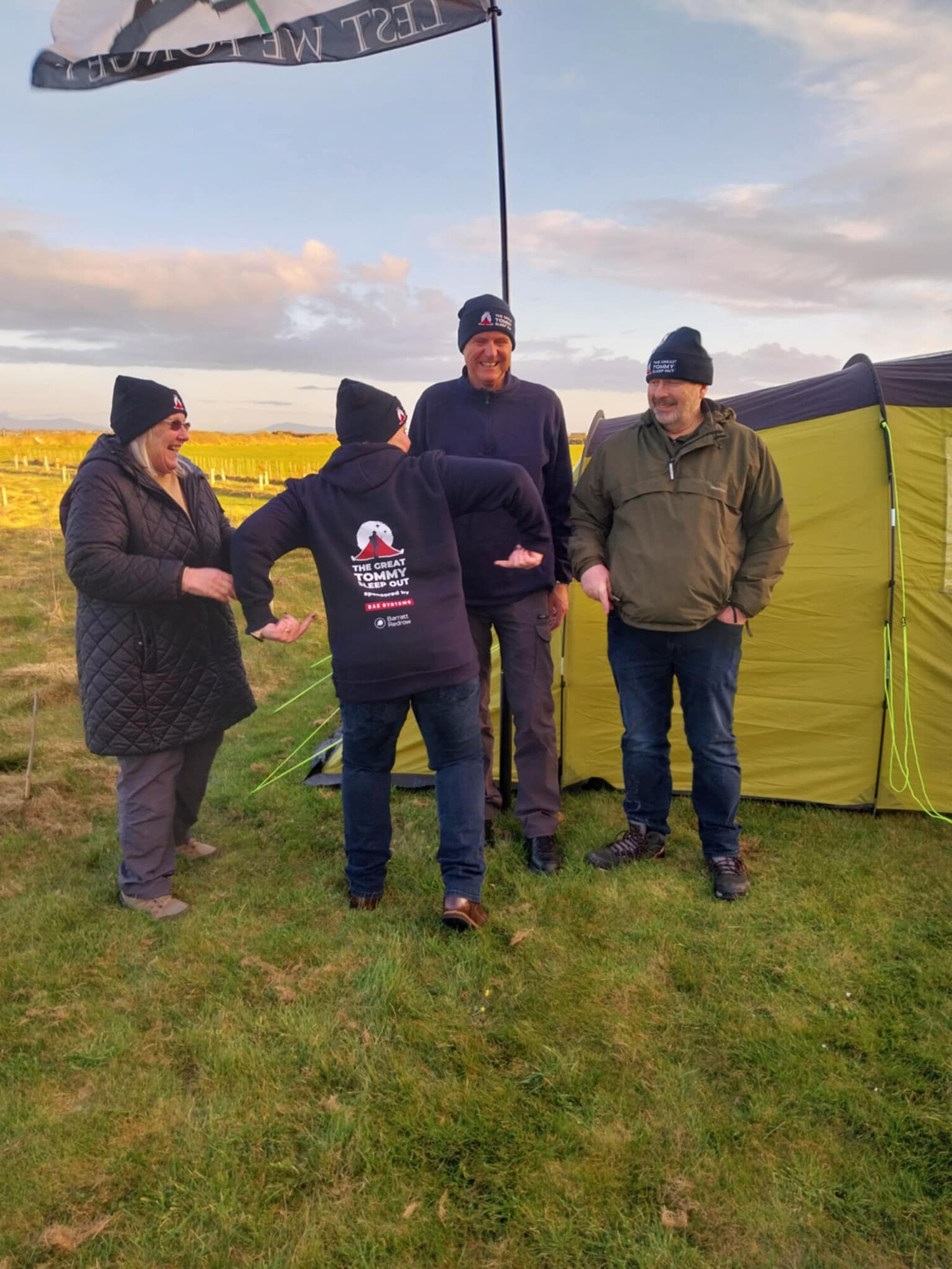Louise with colleagues at RAF Valley - The Great Tommy Sleepout - 2026