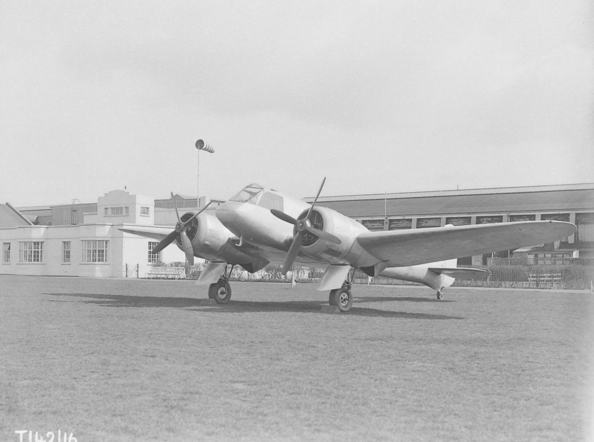 Bristol Type 142 Blenheim (K7557 (R-12)) prototype that became 'Britain First'. Ground view.