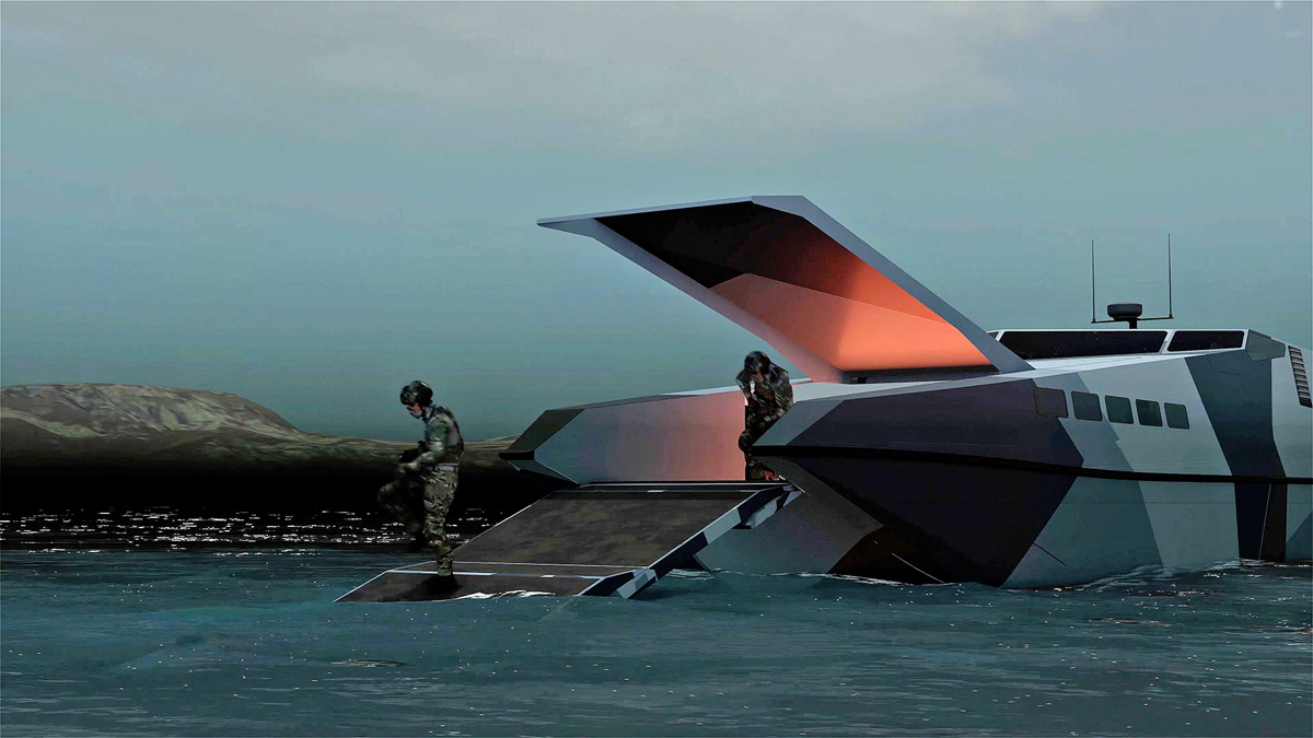 Connector ship on beach