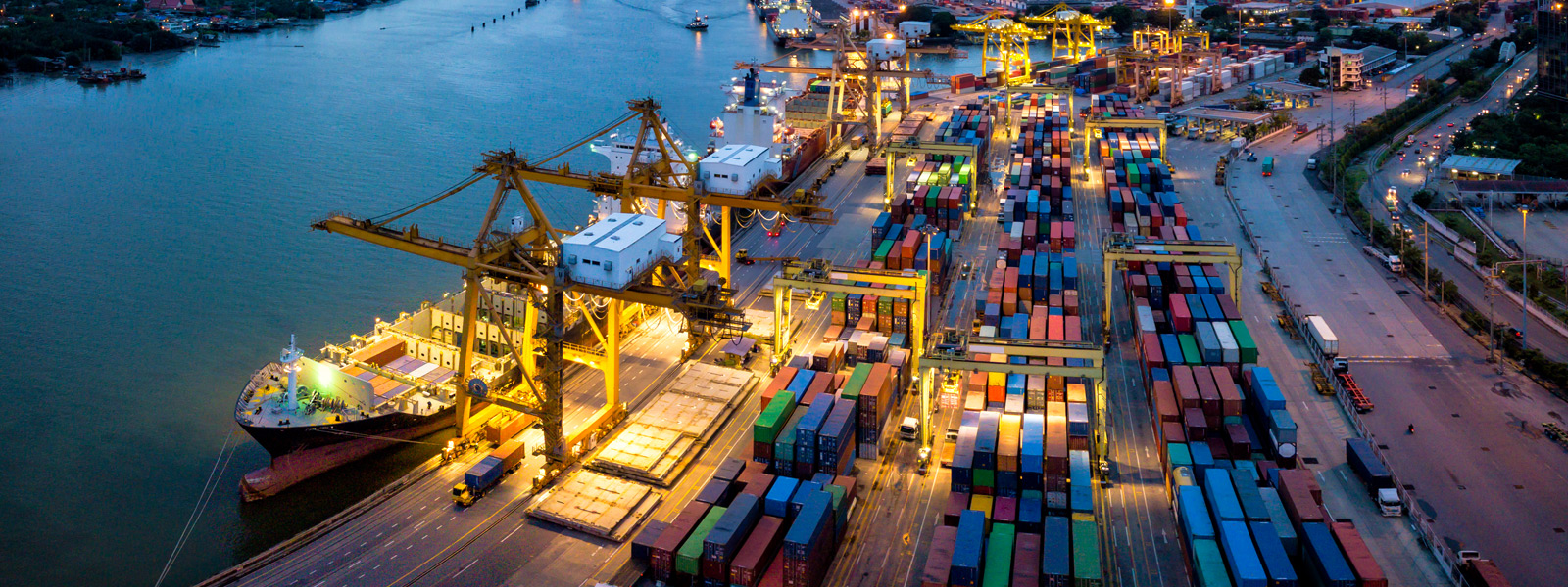 Aerial view of docks