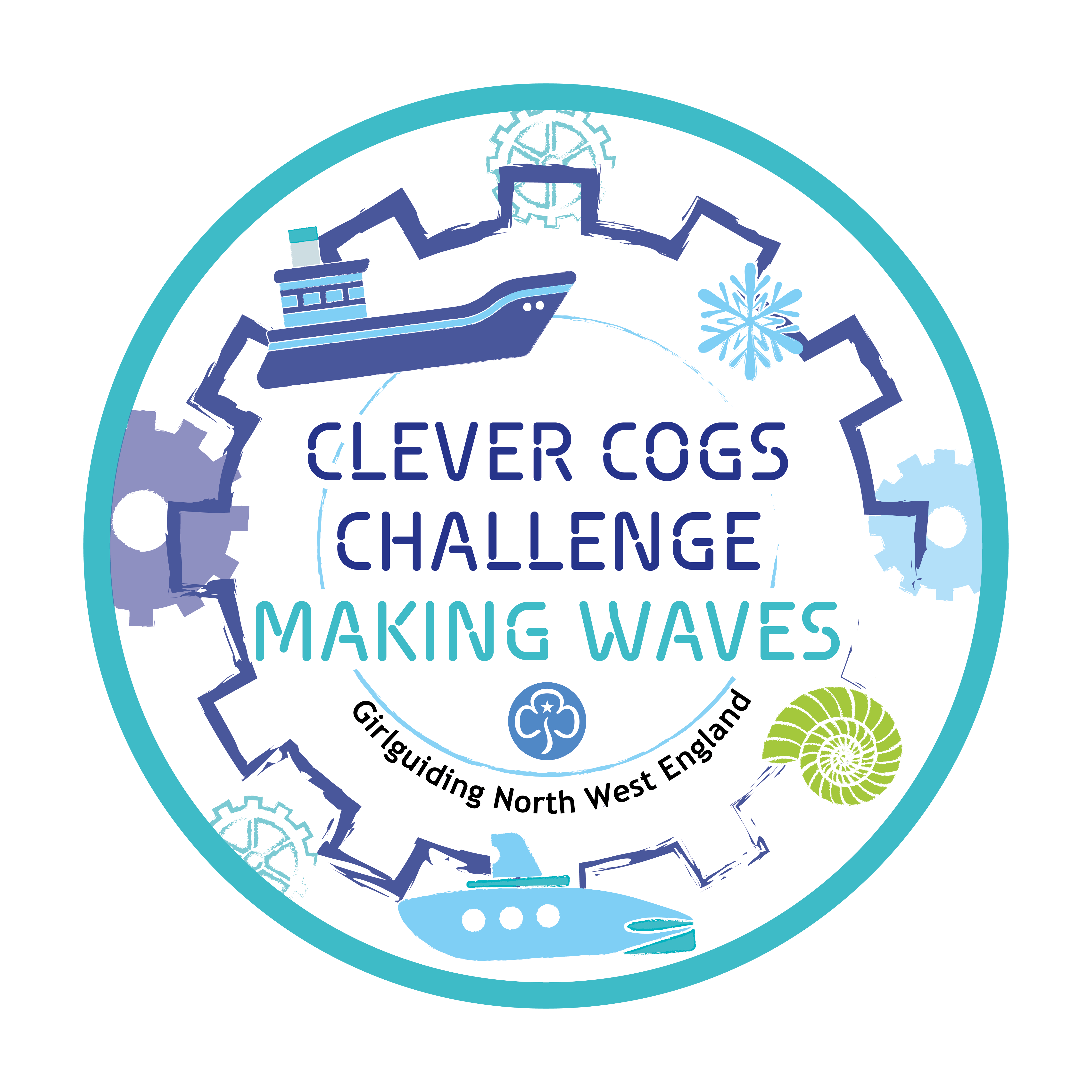 Image of the new Clever cogs badge, Making Waves