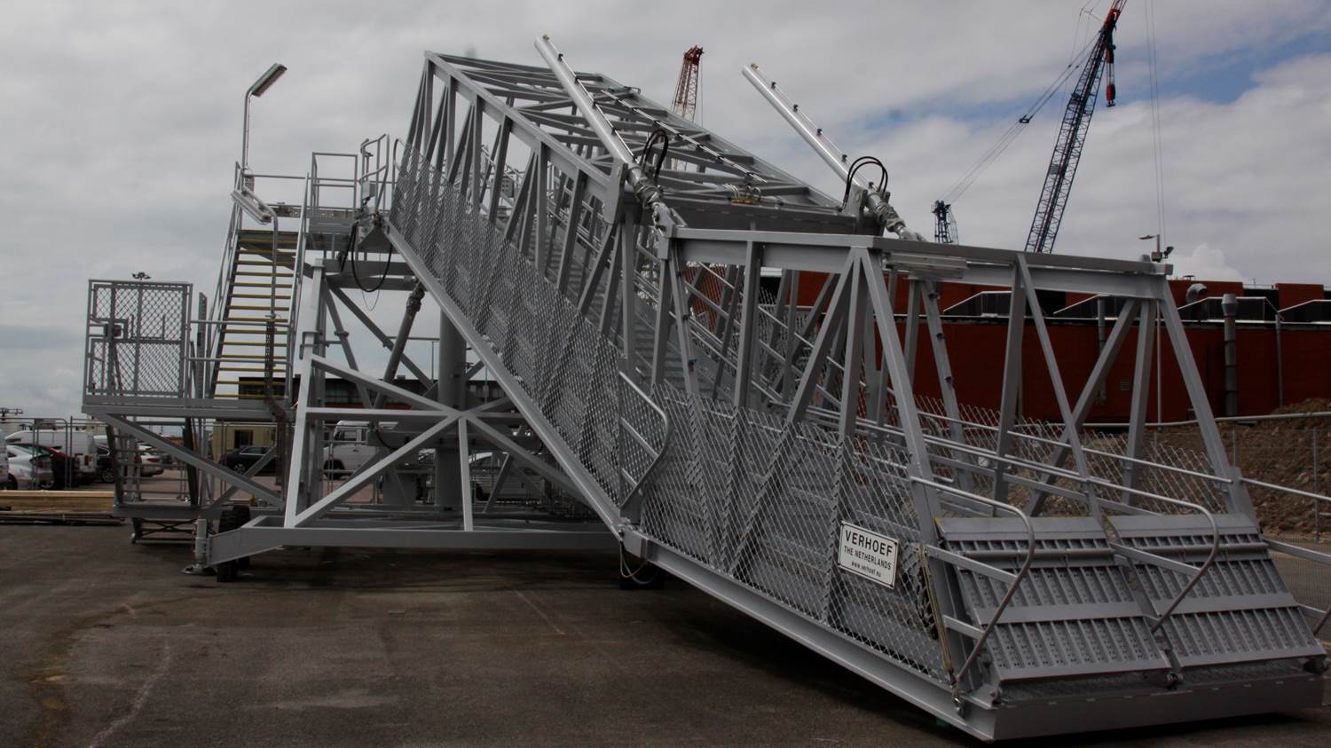 New gangways to support Queen Elizabeth Class aircraft carriers have arrived at Portsmouth Naval Base.