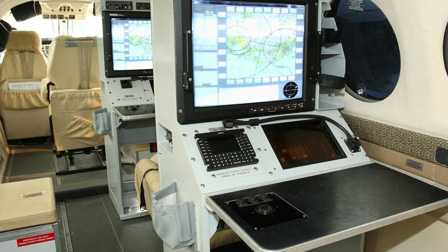 The NTP’s Airborne Navigation Trainer aboard a RAAF B300 King Air aircraft.