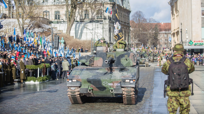 CV90 in the national day parade in Tallinn, Estonia on 24 February. Photo credit Estonian Defence Forces
