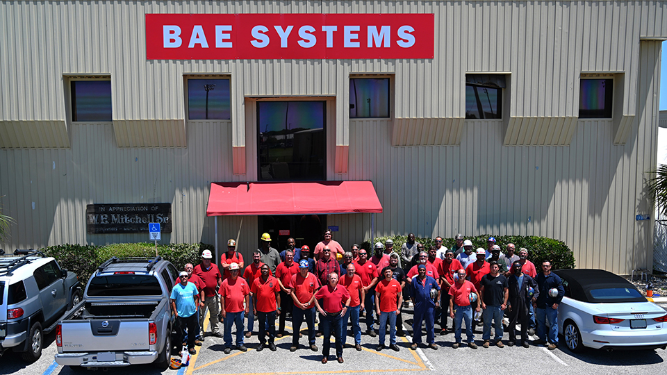 BAE Systems employees wear red shirts on Fridays
