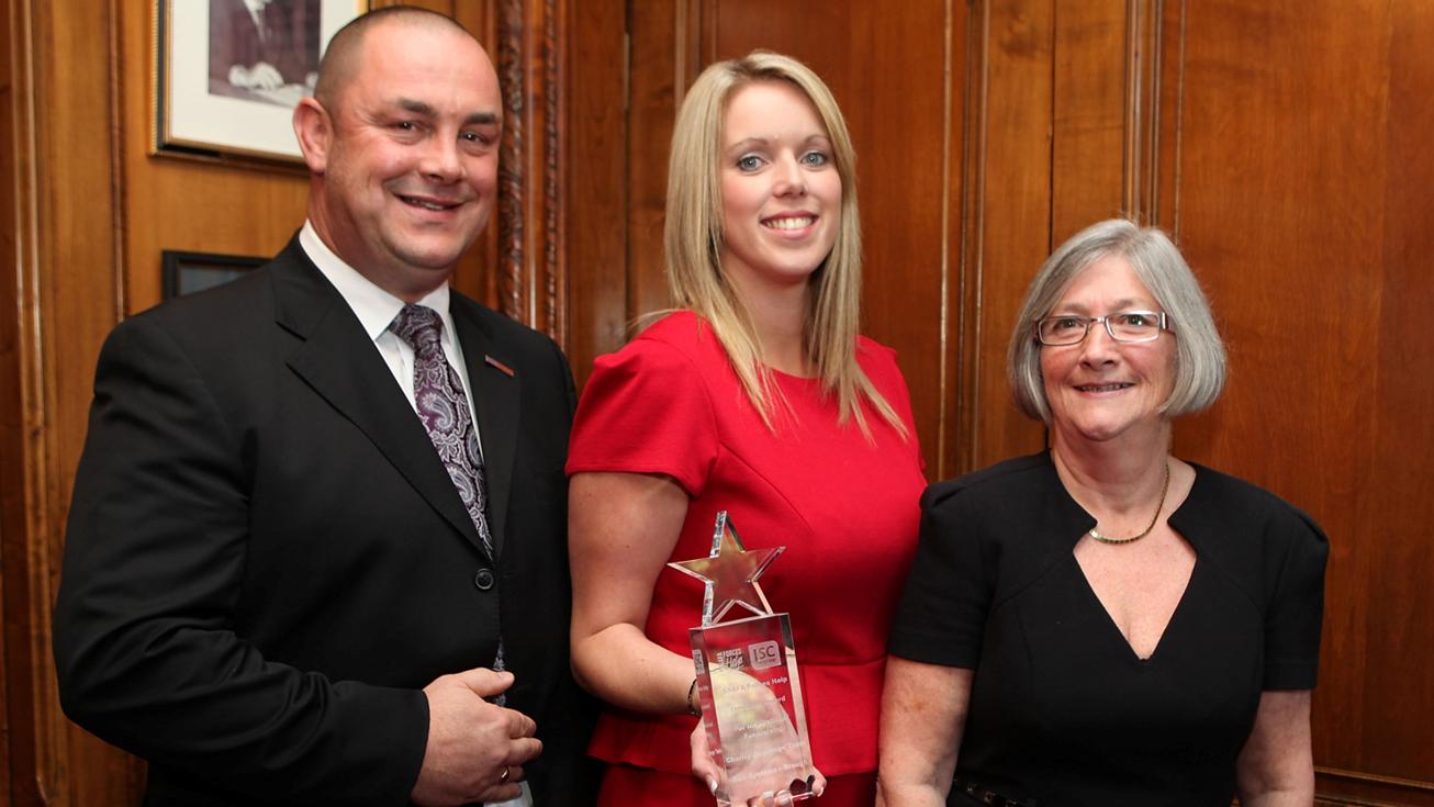 Ian Newton and Rebecca Brothers from the Brough Charity Challenge team with Bernadette Grimes (Branch Secretary of SSAFA in East Yorkshire) who nominated the Brough Charity Challenge Team