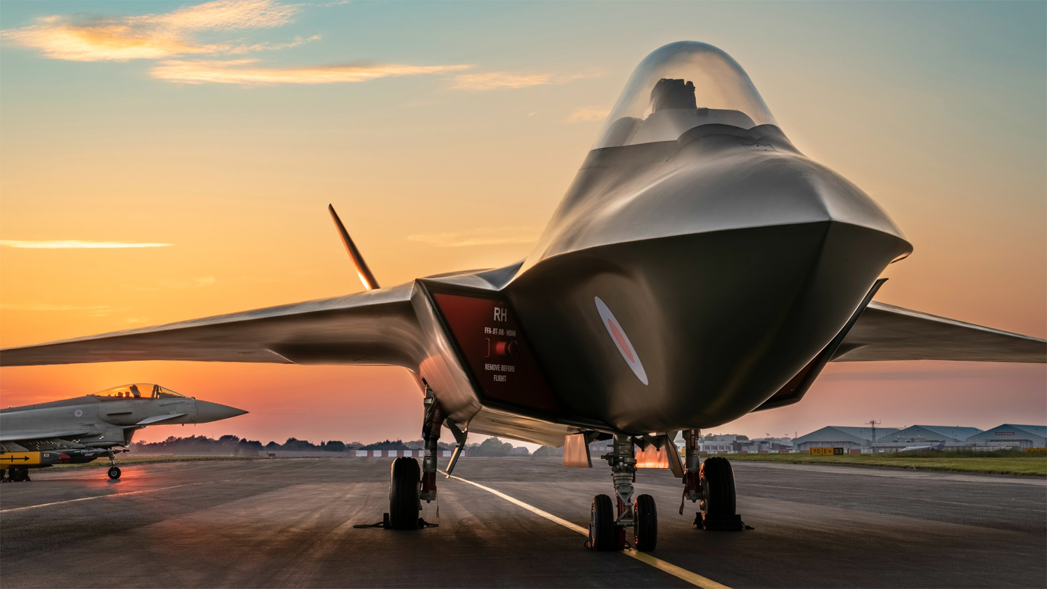 Image of Tempest aircraft at sunset