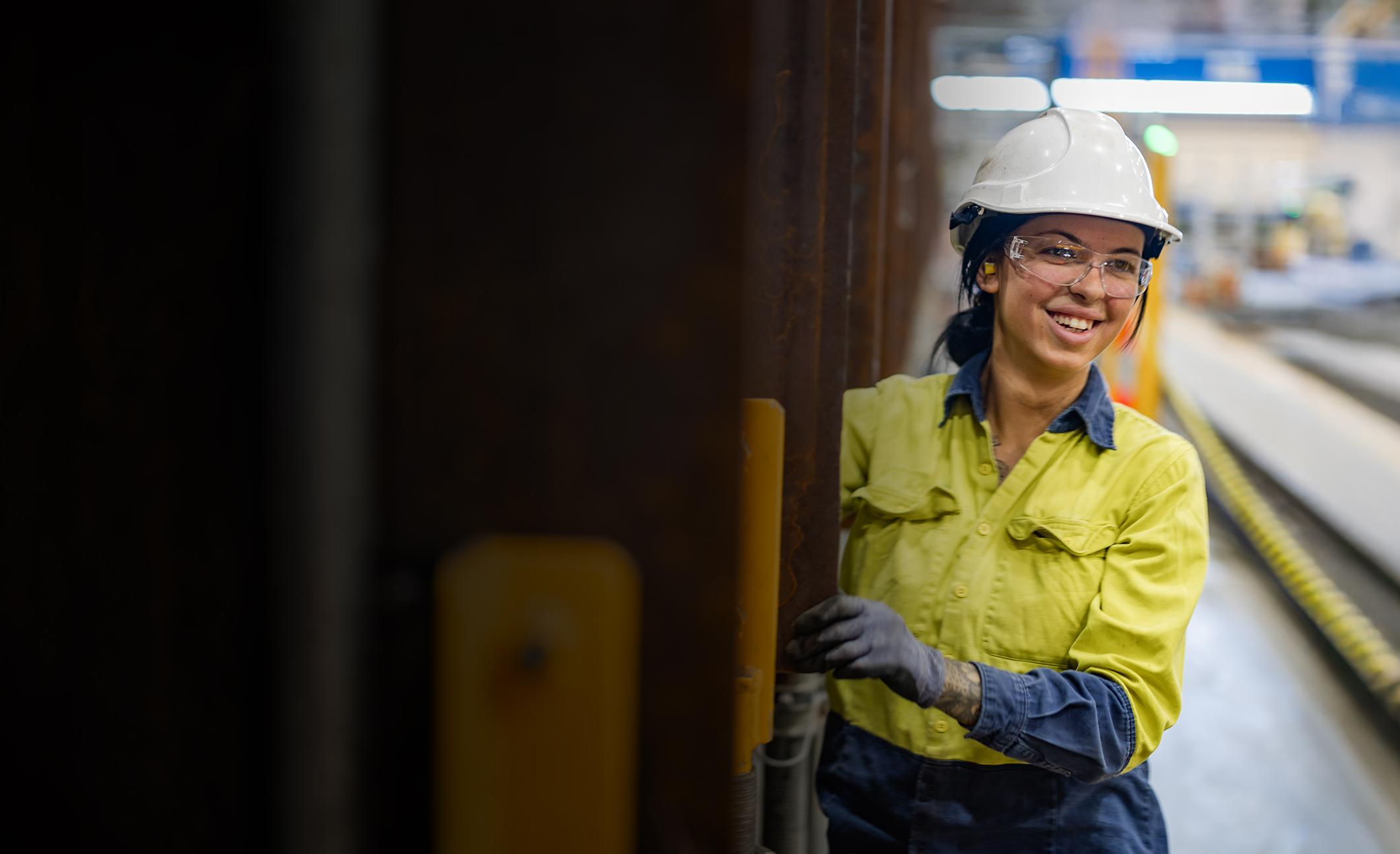 Female employee smiling