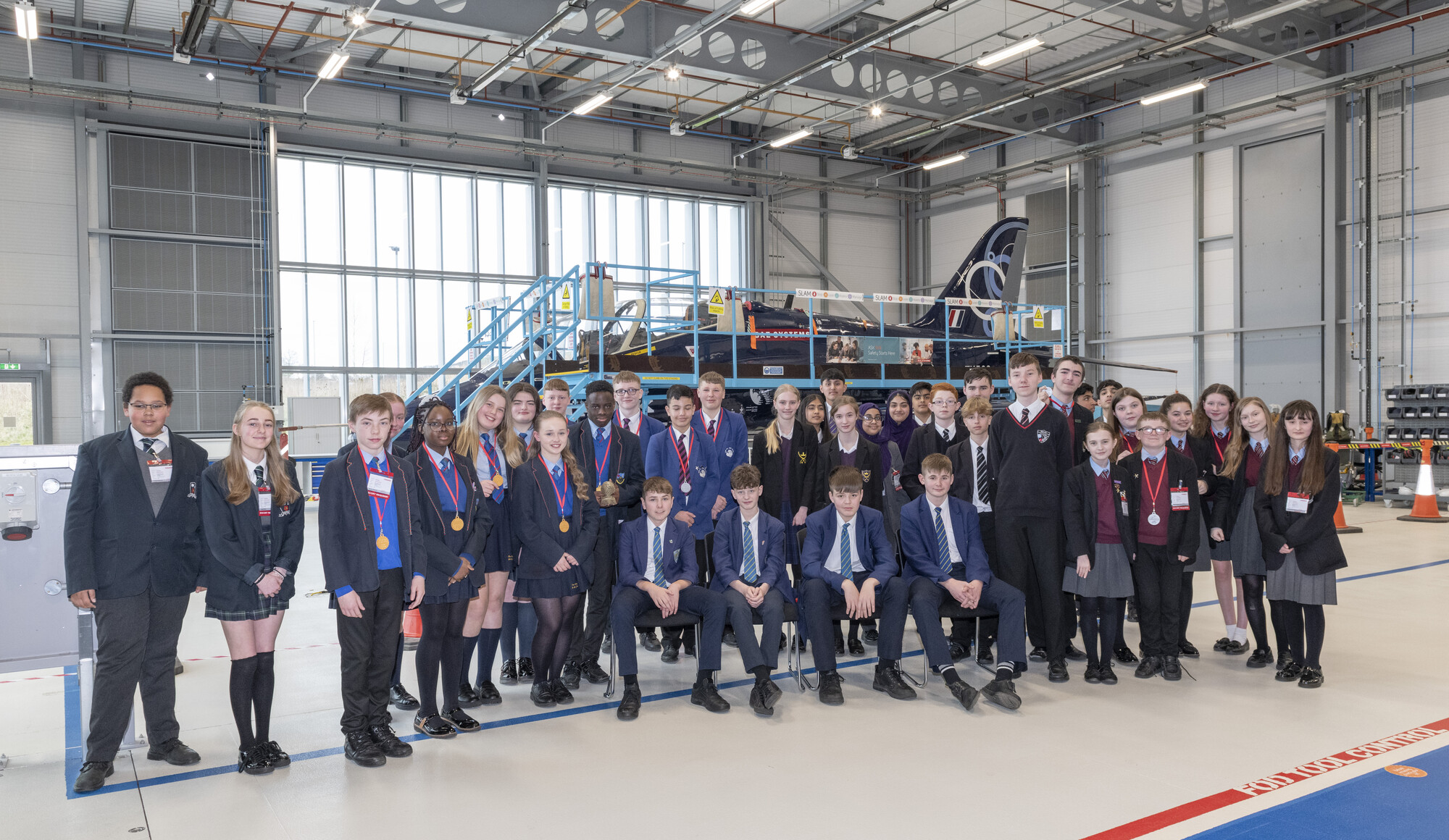 Group photo of young people taking part in CREATE Education launch event at Samlesbury