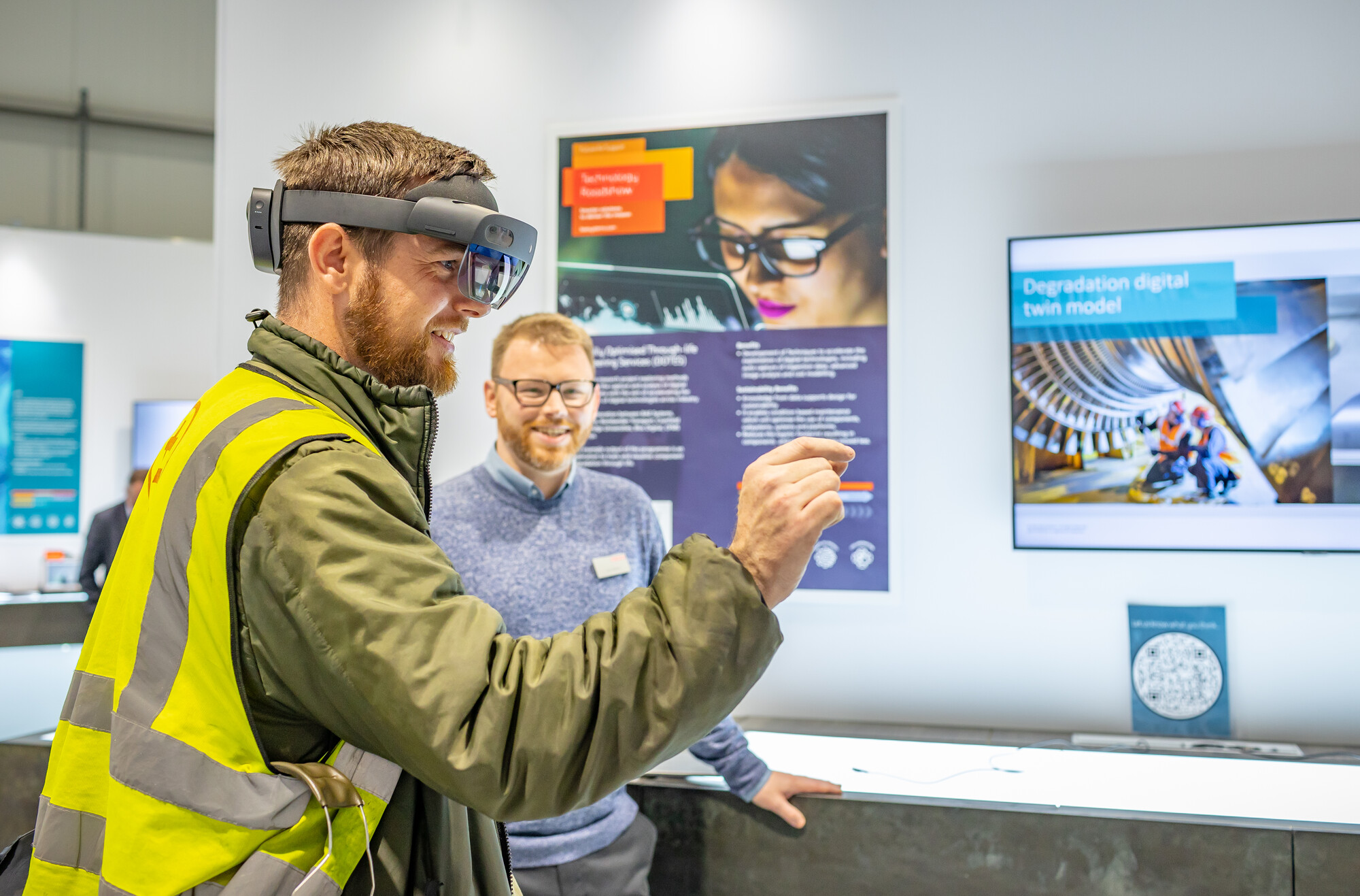 Employee wears VAR headset showing one future support technology solution