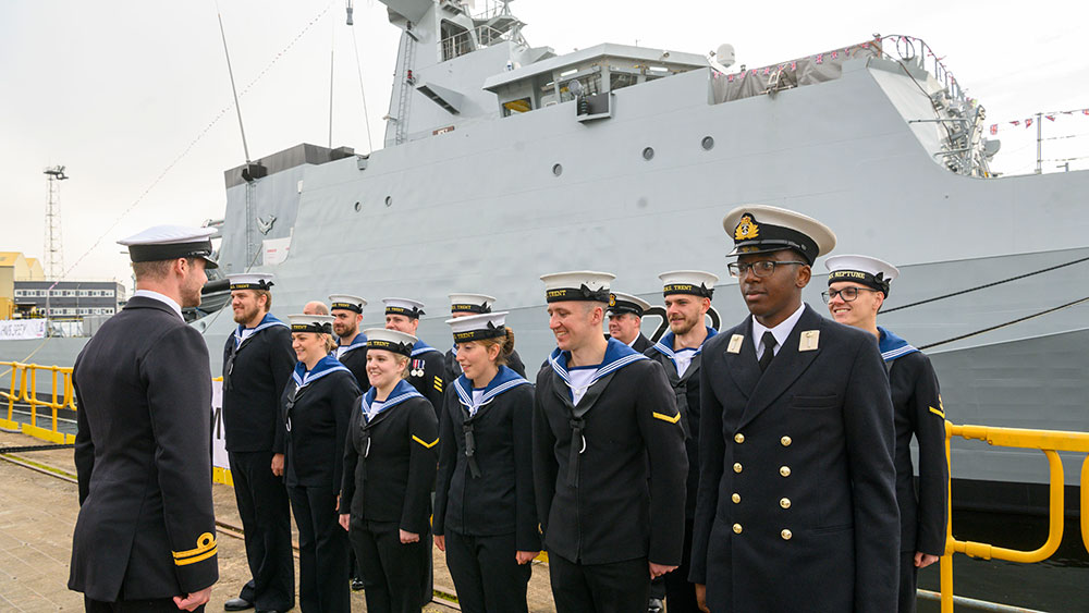 The last of five River Class Offshore Patrol Vessels (OPVs), was named today in front of gathered VIPs and employees at an official ceremony in Glasgow.