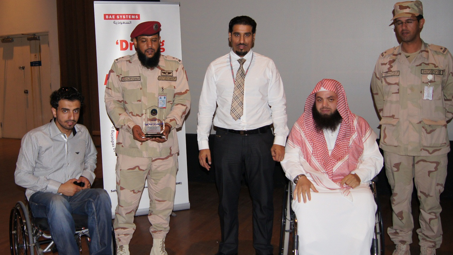 Participants from the Dhahran Driving Safety Awareness presentation