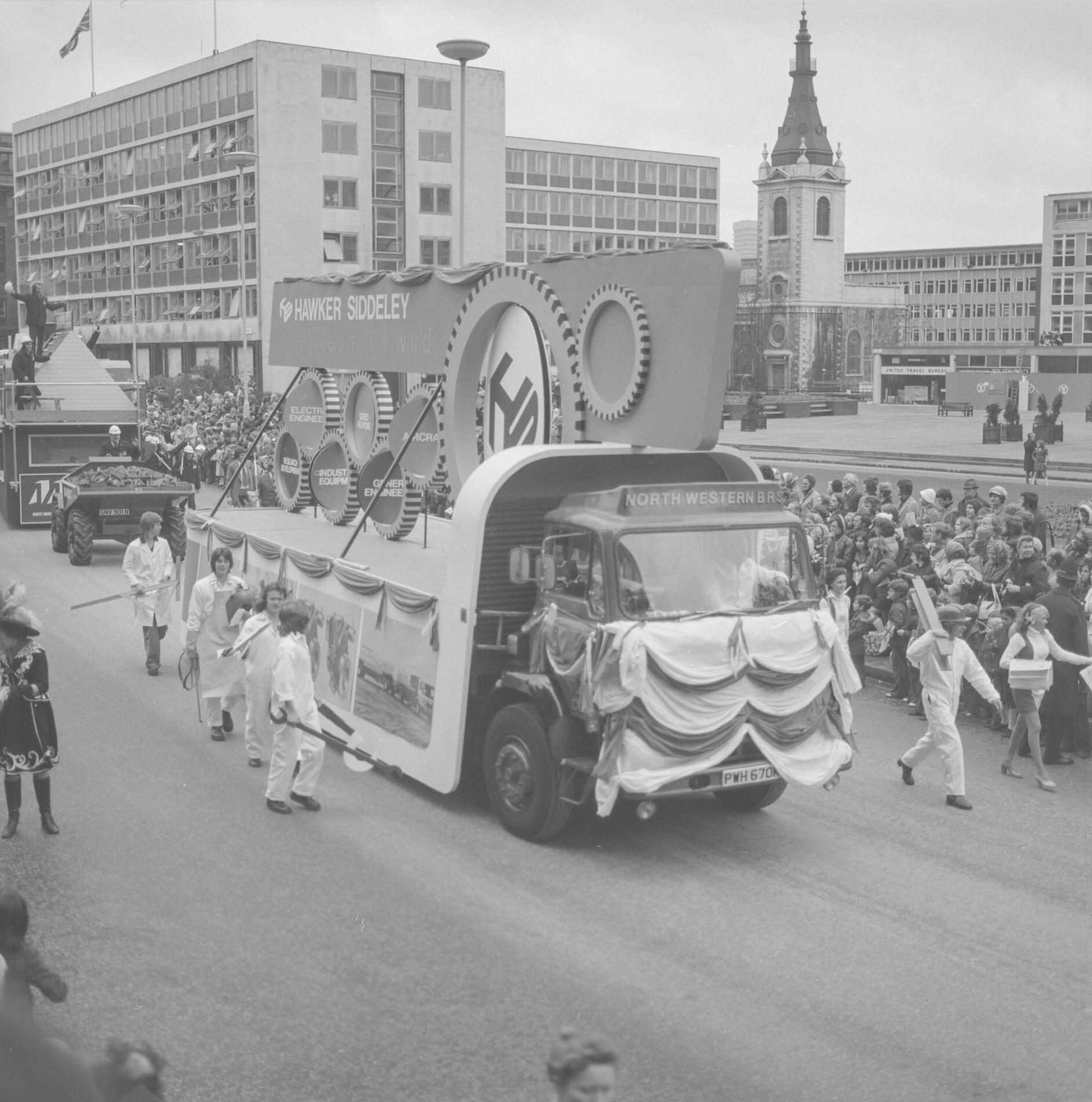 Hawker Siddeley float in the Lord Mayor's Show, London, 9th November 1974.