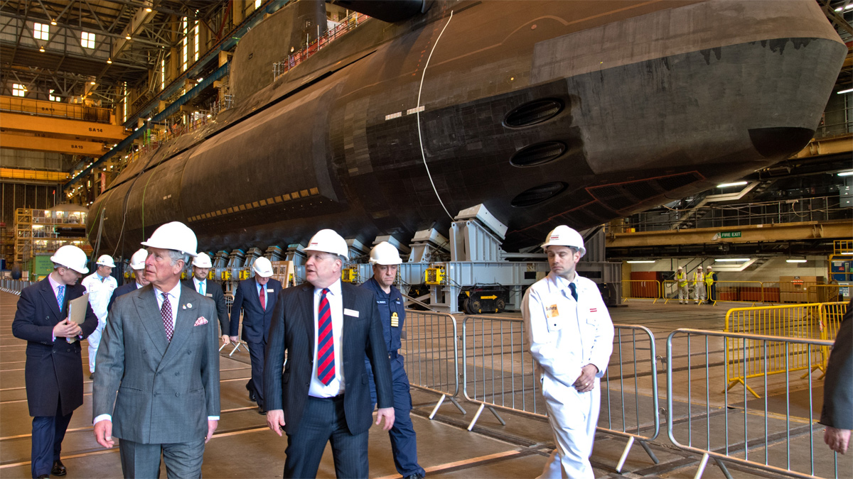 HRH The Prince of Wales in front of Audacious