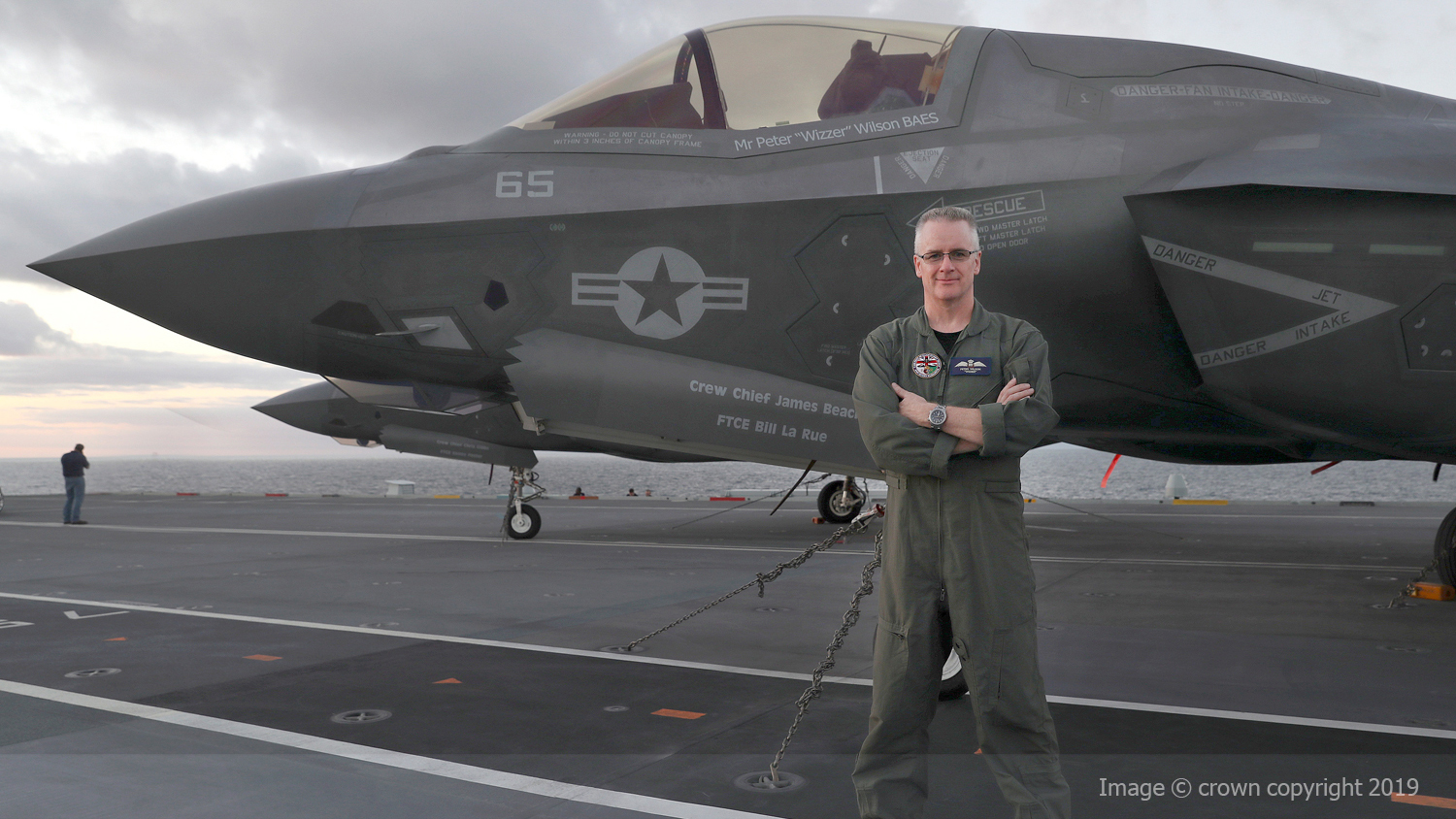 Image shows Peter "Wizzer" Wilson, taken on-board HMS Queen Elizabeth