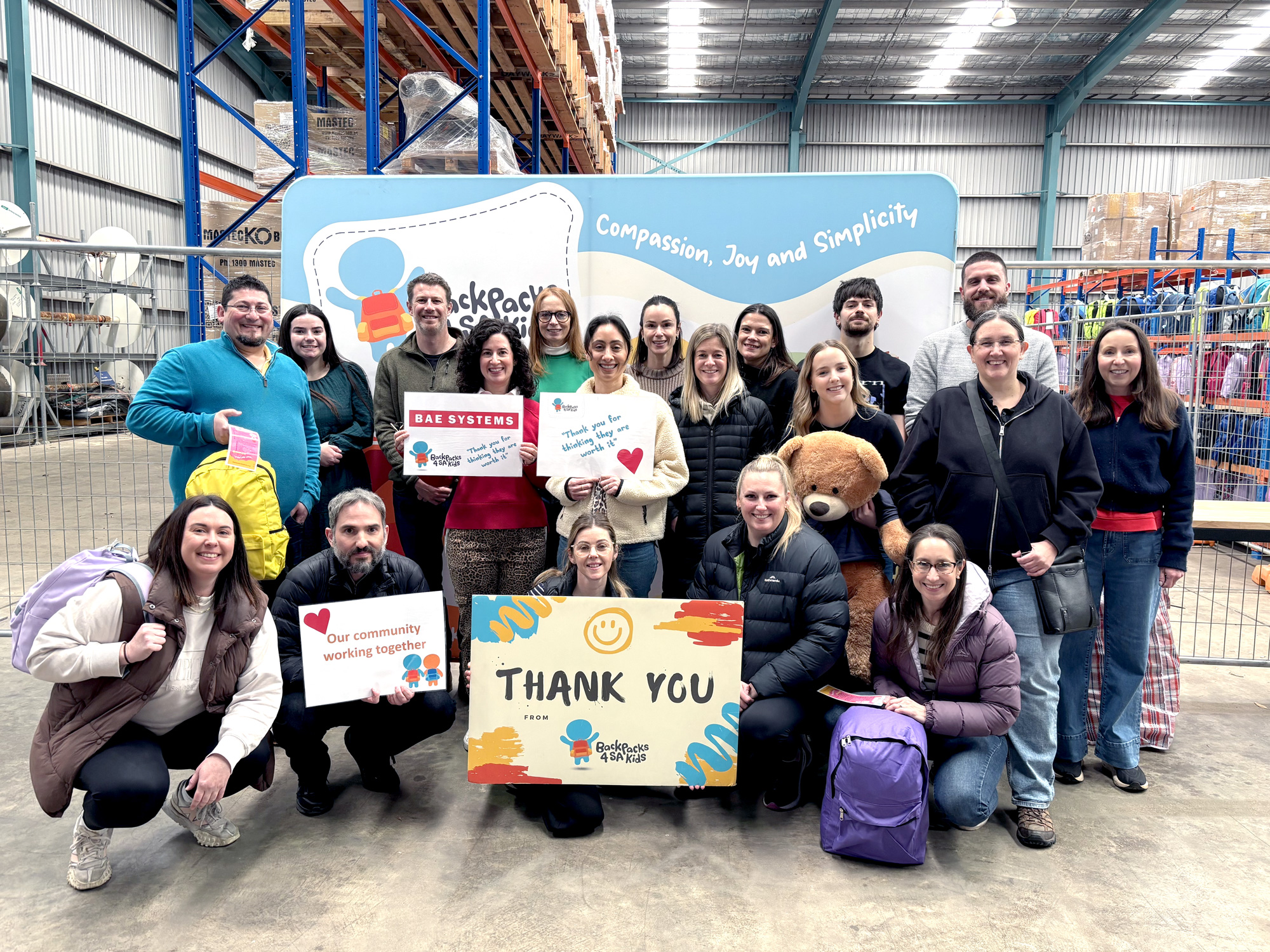 BAE Systems volunteers supporting charity Backpacks 4 SA Kids