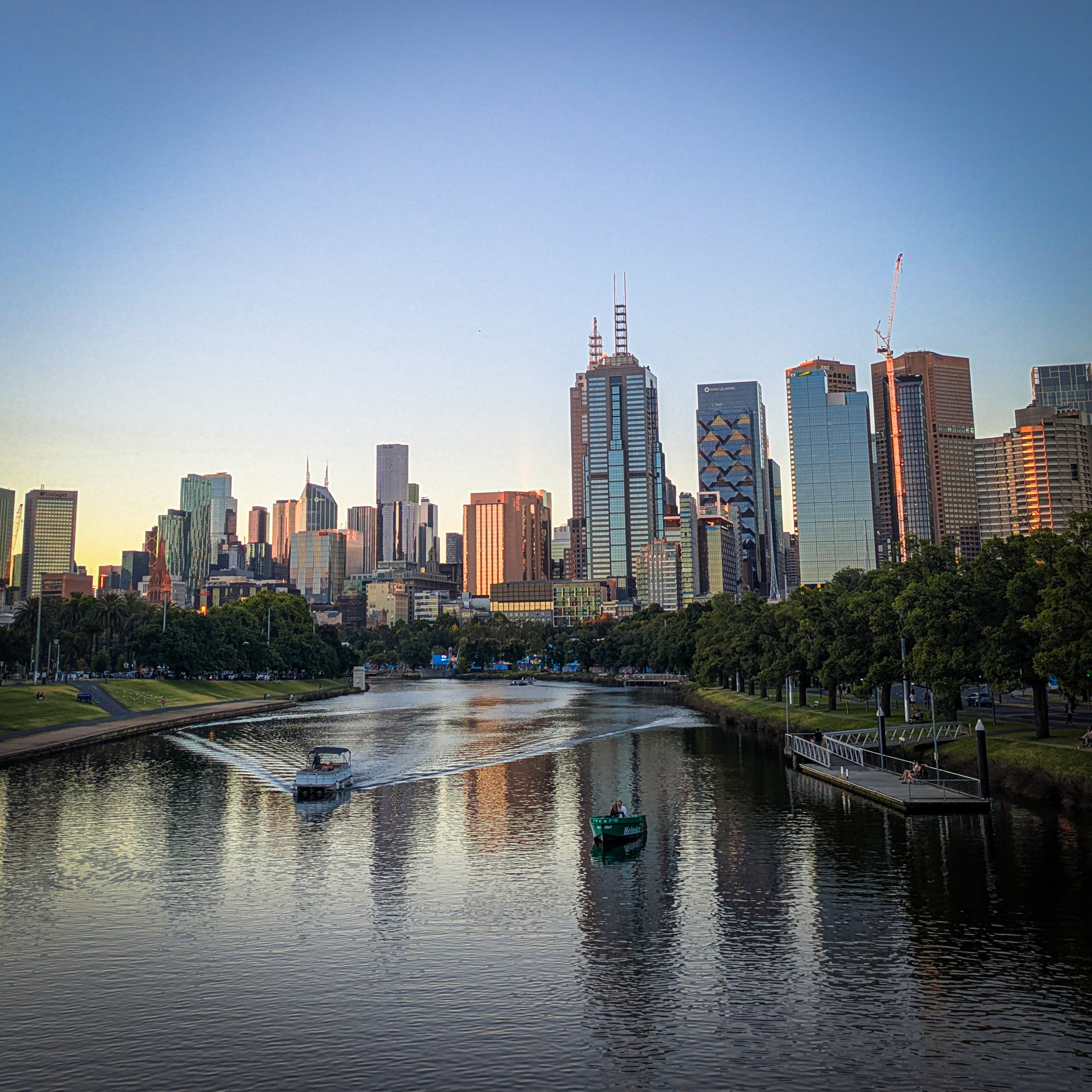 Melbourne CBD and Yarra River early morning photograph