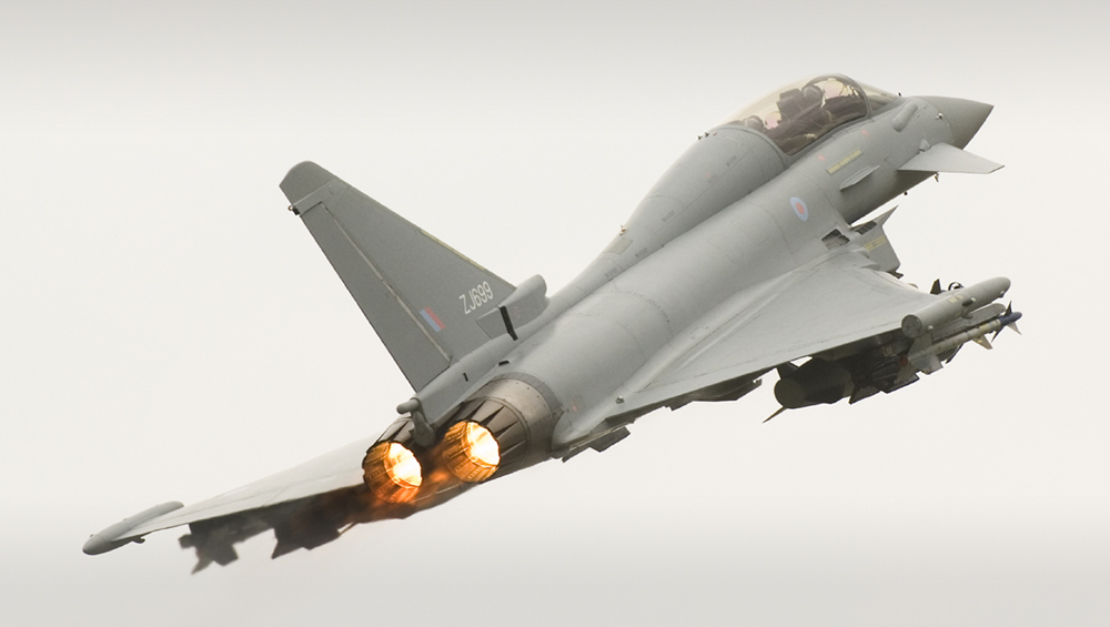 Typhoon in flight