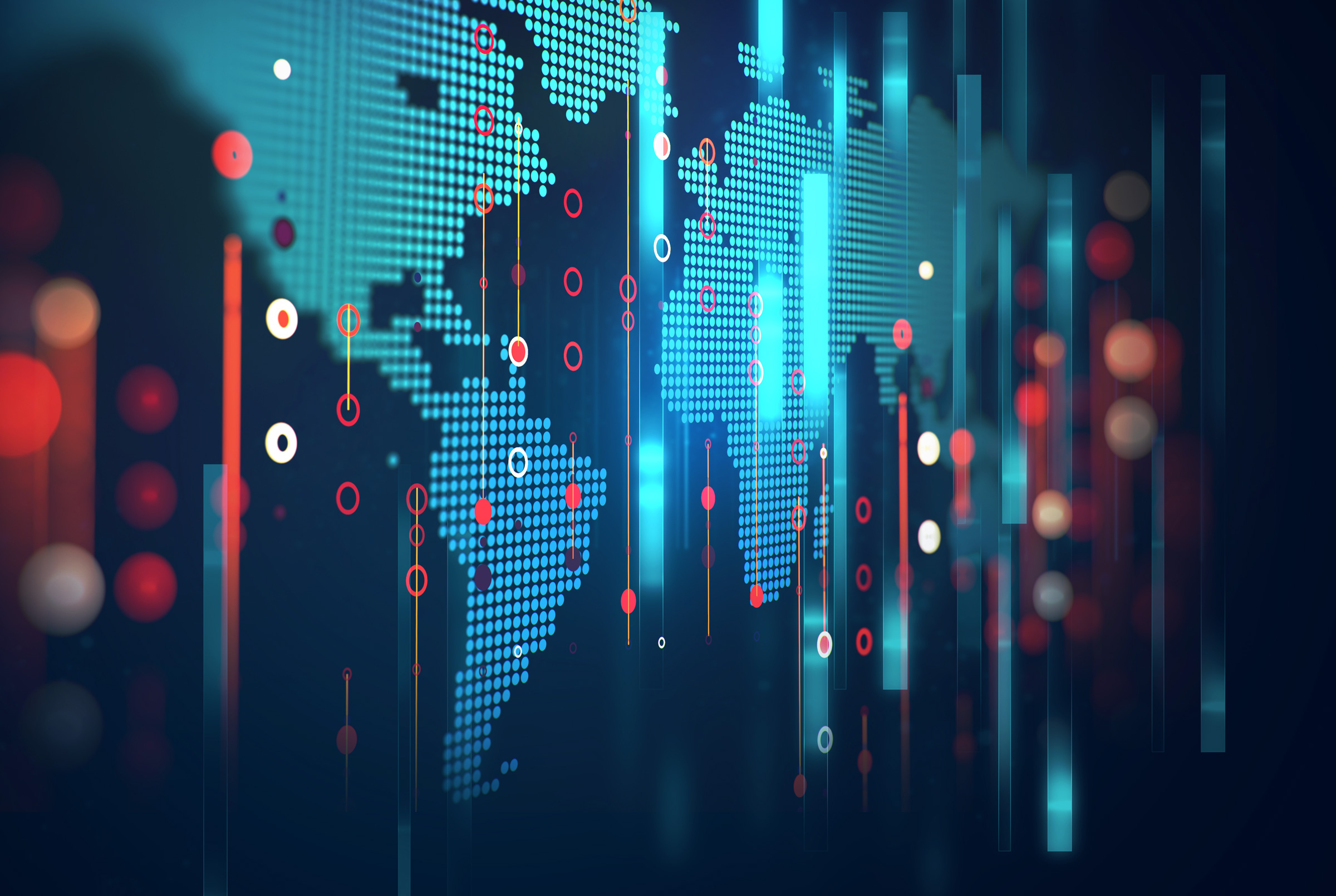 Cyber & Intelligence image digital world map