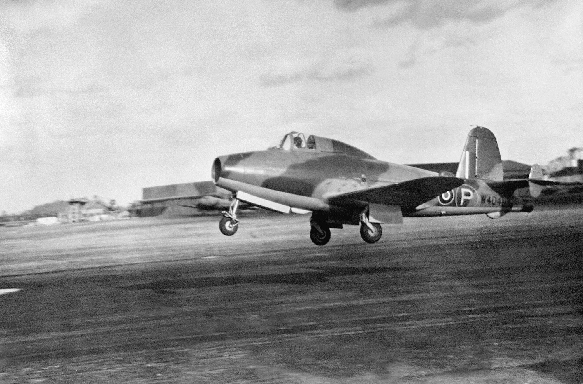 Gloster E28/39 taking off.