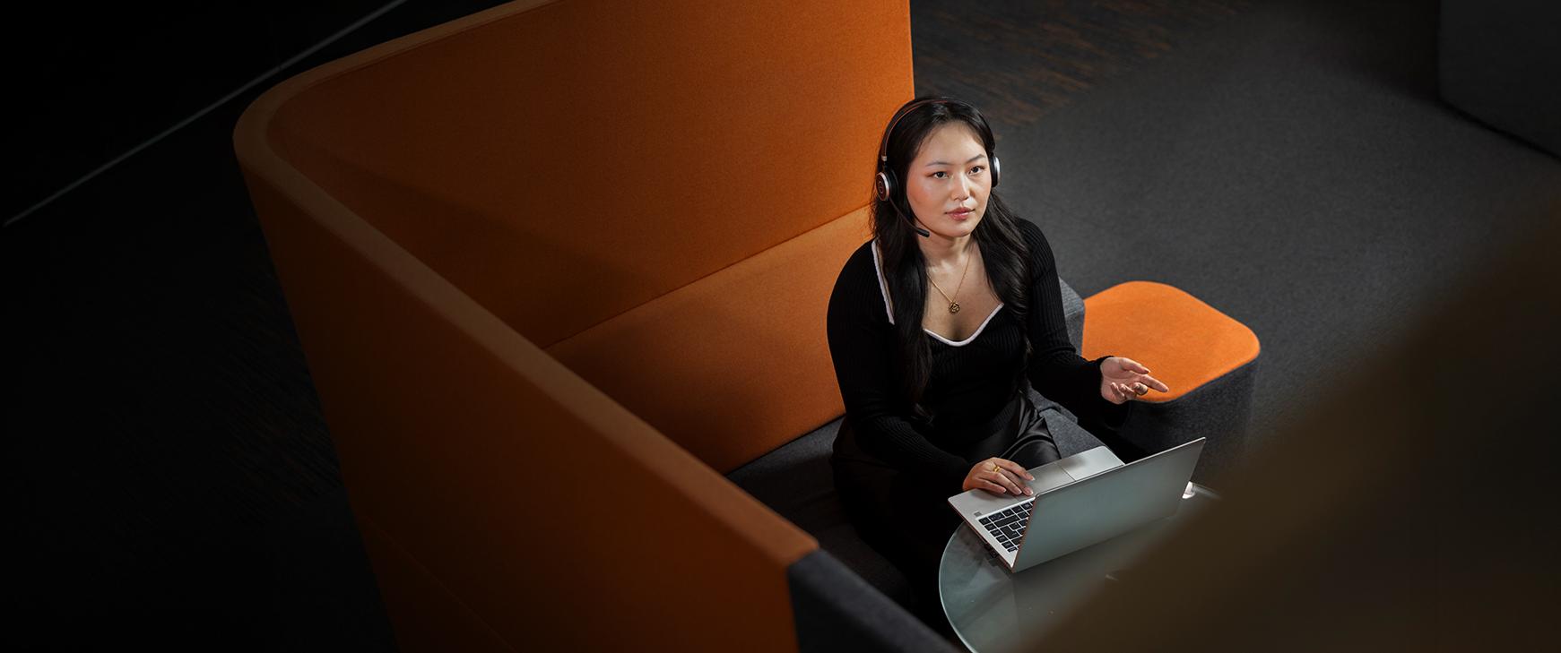 Female sitting at the desk