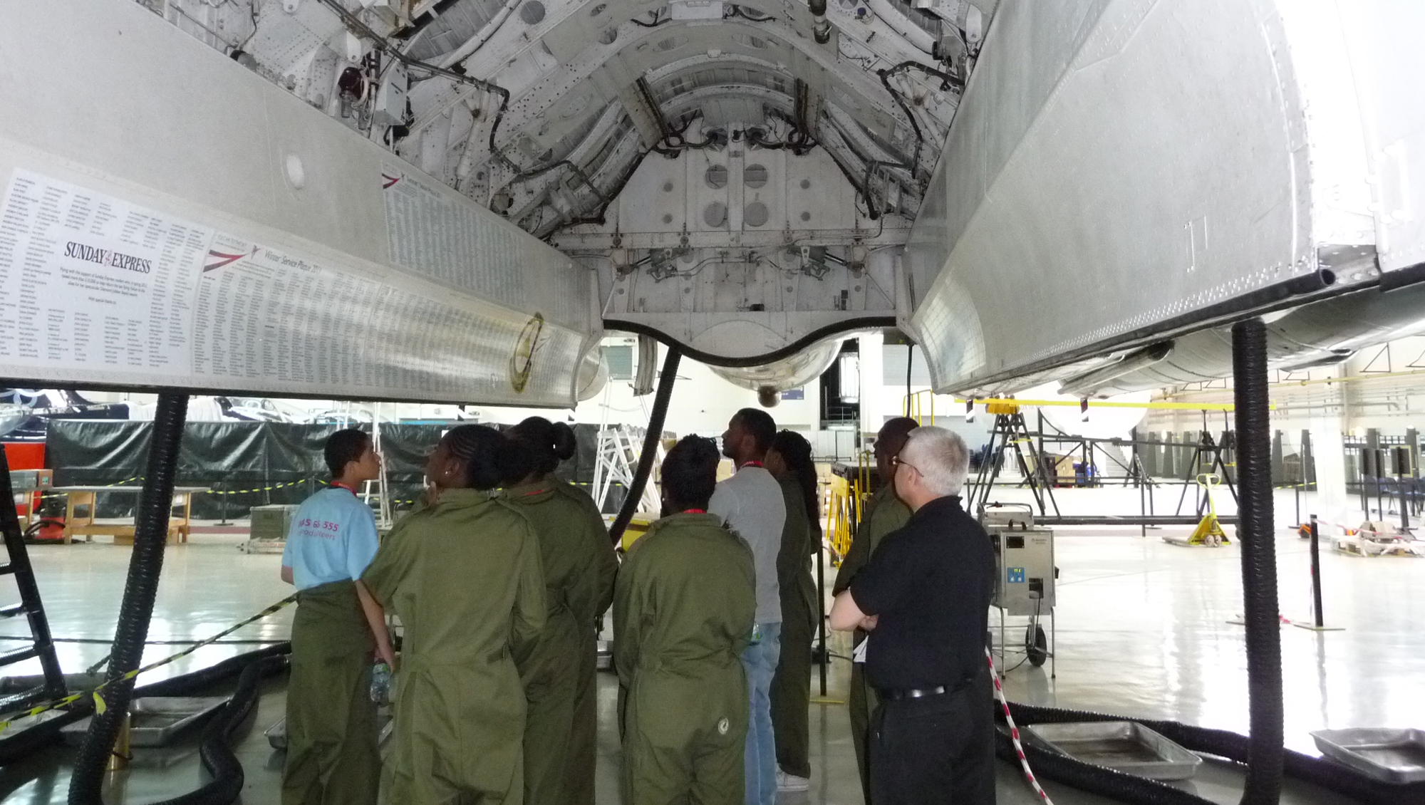 A group of young people visit our Maintenance Academy at Doncaster, Robin Hood.