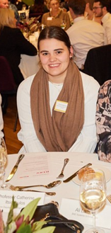Cat, Imogen, Williams Hicks scholarship recipient at the celebration dinner