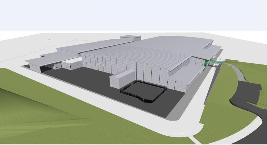 An artist's impression of the proposed extension at the F-35 Lightning II assembly facility at Samlesbury