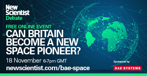 Promotional image of New Scientist space debate