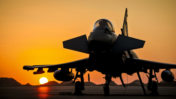 An RAF Typhoon at Sunset An RAF Typhoon at Sunset