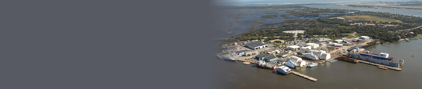 Aerial view of Jacksonville, FL Shipyard