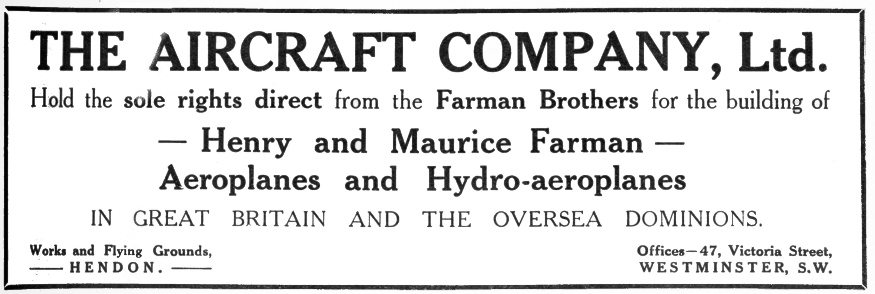Airco Ad 1913 Airco Ad 1913