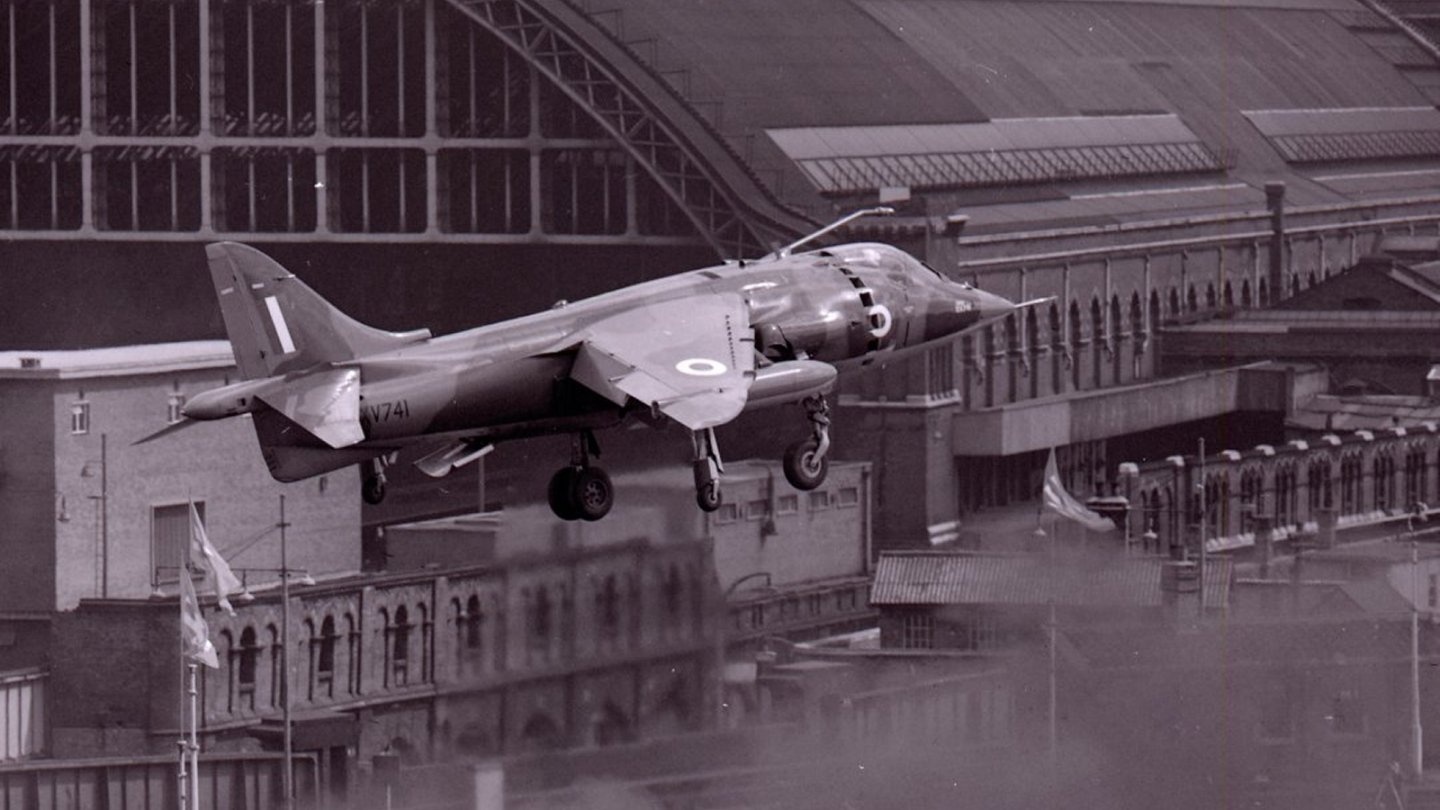 Hawker Harrier GR1 RAF (XV741) at St Pancras 5th May 1969 after Daily Mail Trans-Atlantic Air Race Hawker Harrier GR1 RAF (XV741) at St Pancras 5th May 1969 after Daily Mail Trans-Atlantic Air Race