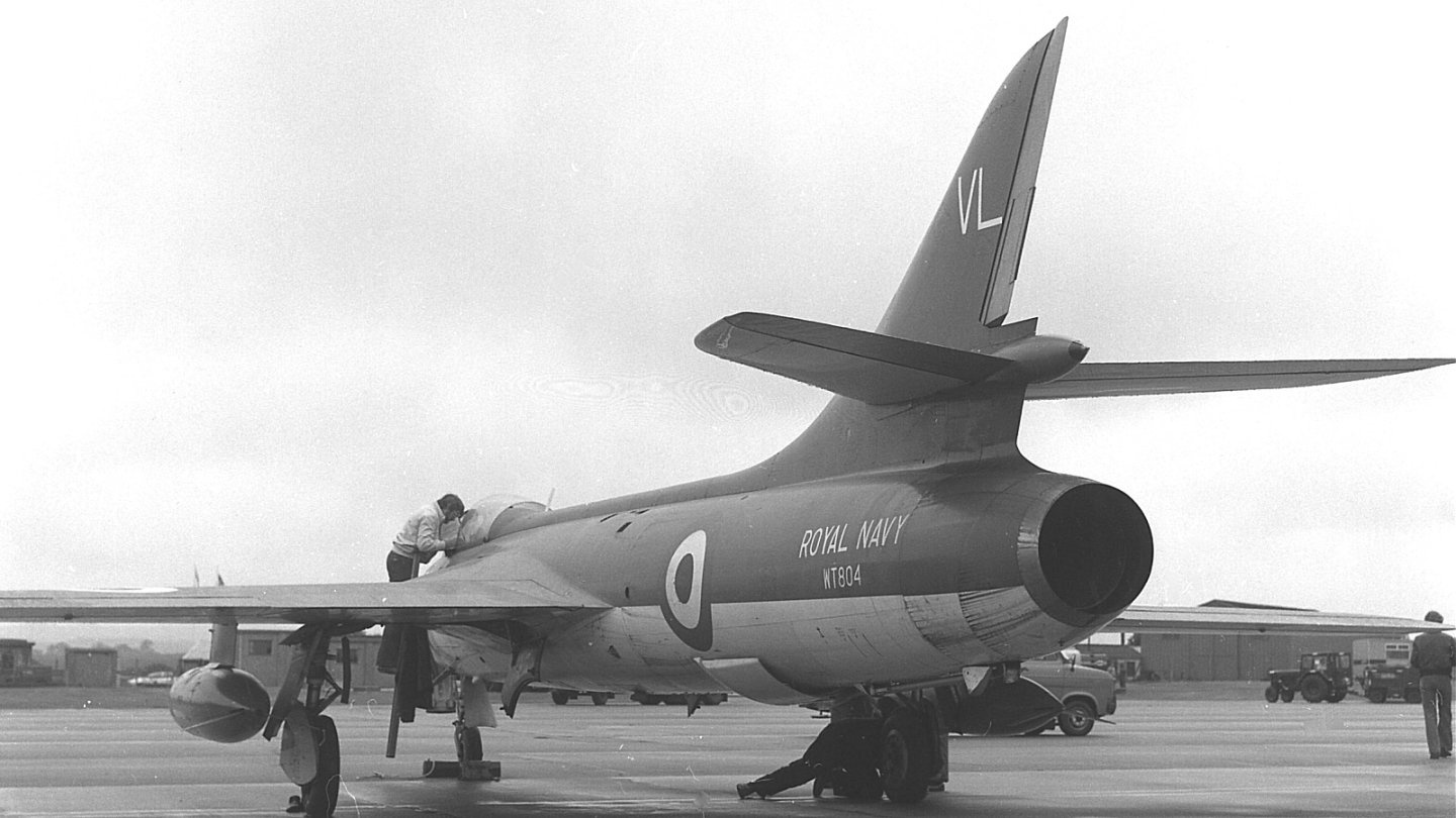 Hawker Hunter GA11 (WT804) on apron Hawker Hunter GA11 (WT804) on apron