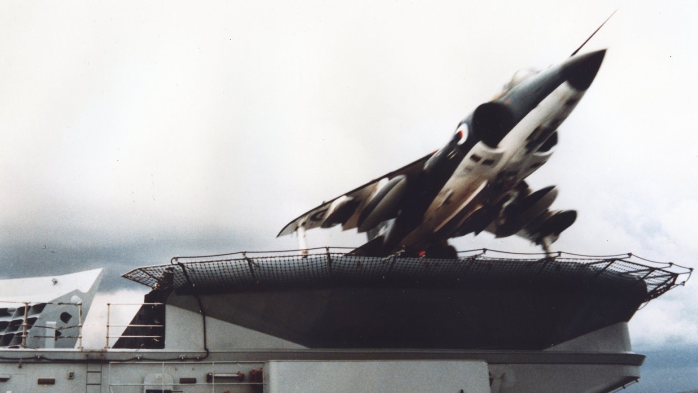 BAe Sea Harrier FRS1 take-off from ski-jump BAe Sea Harrier FRS1 take-off from ski-jump