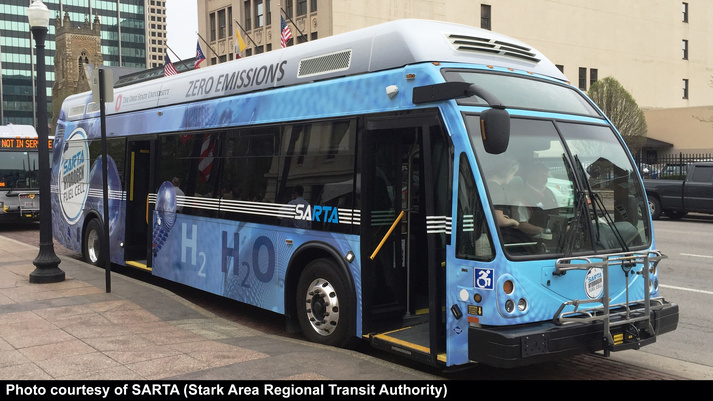 Ohio’s Stark Area Regional Transit Authority bus (side view) Ohio’s Stark Area Regional Transit Authority bus (side view)