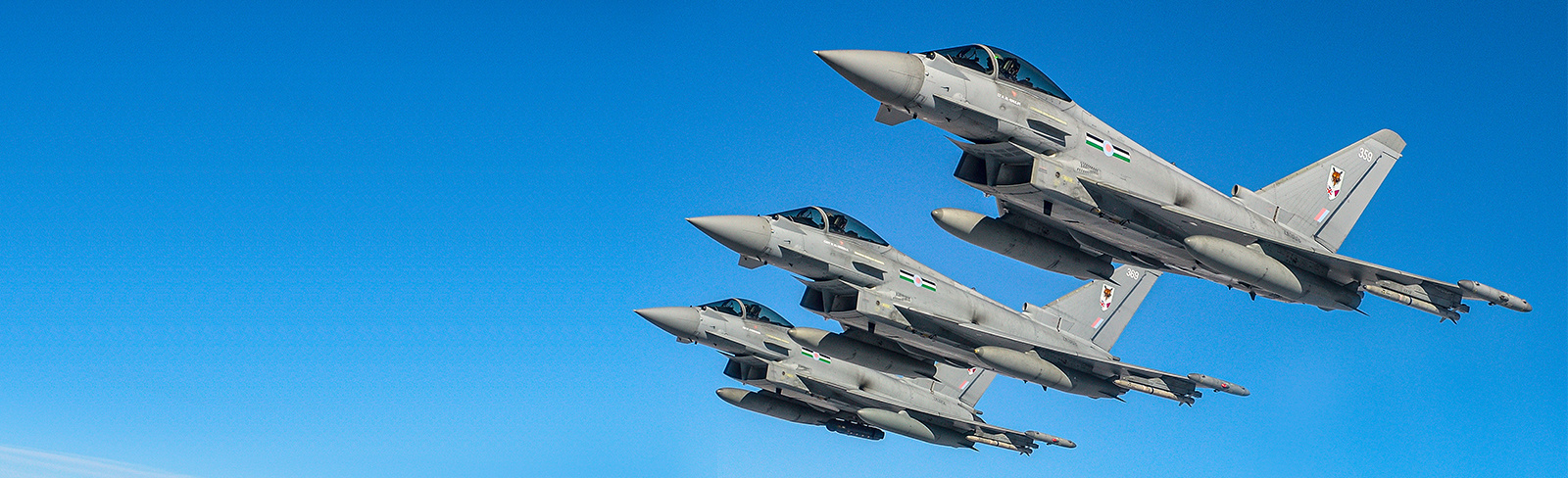 Three Eurofighter Typhoons in flight