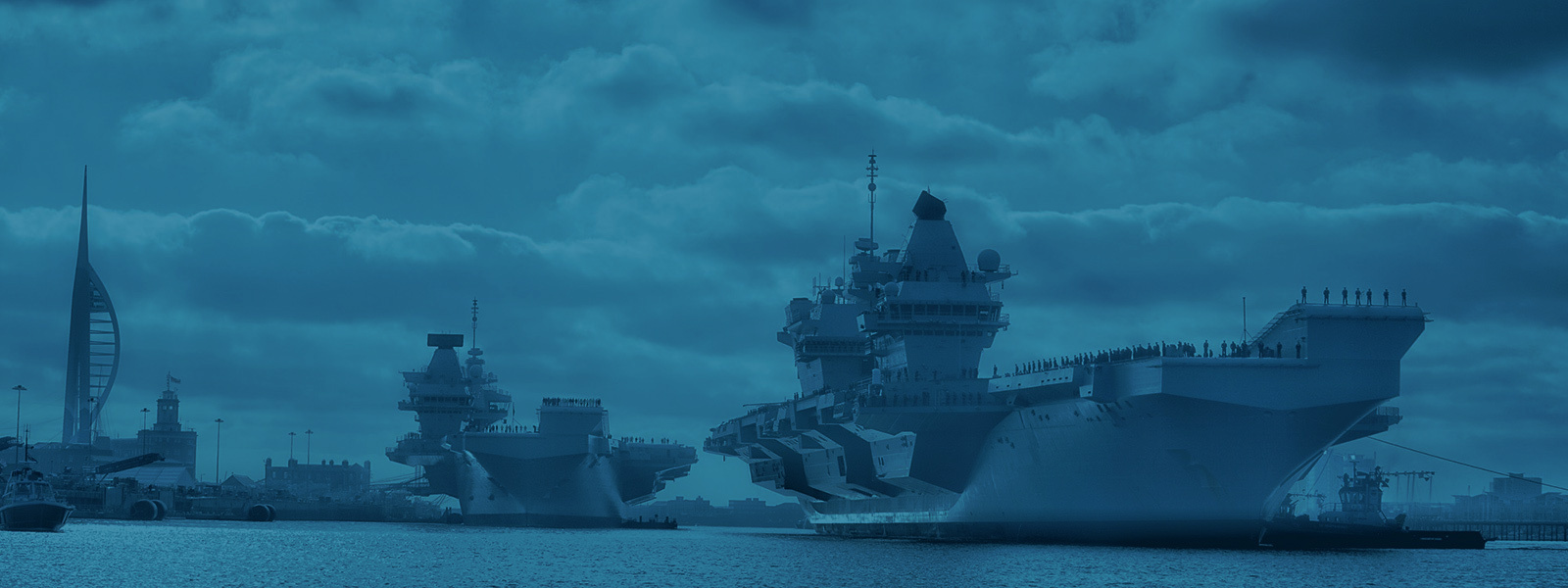 Queen Elizabeth and Prince of Wales carriers in Portsmouth, Hampshire, UK