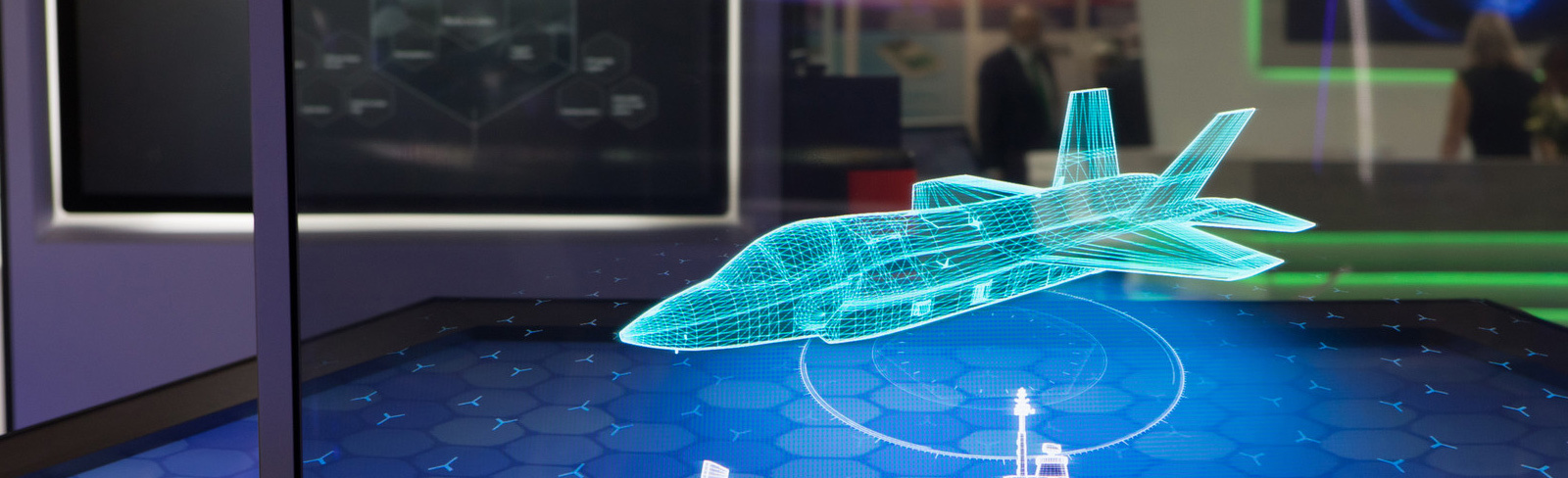 Hologram of F35 at DSEI 2021