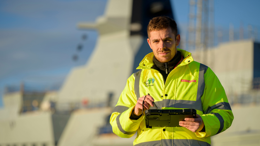 An apprentice working on the Type 26 programme in Govan, Glasgow
