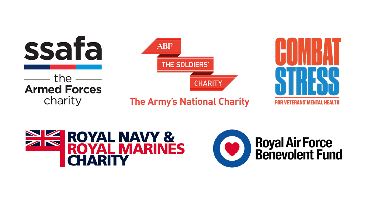 Image of Armed Forces Partner Charities logos Image of Armed Forces Partner Charities logos